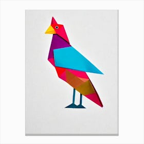 Chicken 3 Origami Bird Canvas Print