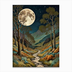 william morris Full Moon Over Scotland Canvas Print