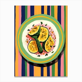 A Plate Of Pumpkins, Autumn Food Illustration Top View 59 Canvas Print