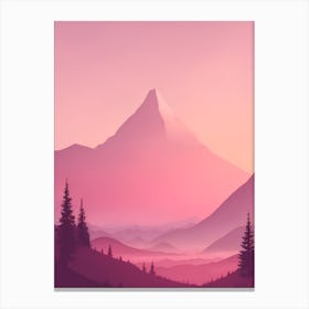 Misty Mountains Vertical Background In Pink Tone 69 Canvas Print