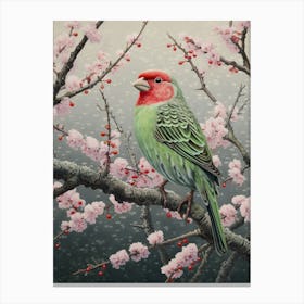 Ohara Koson Inspired Bird Painting Finch 1 Canvas Print