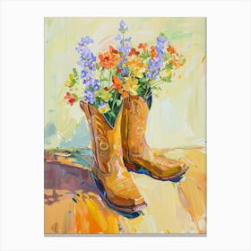 Cowboy Boots And Wildflowers Great Lobelia 2 Canvas Print