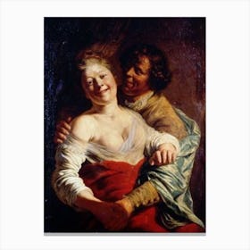 Lusty Couple By Jan Lievens Canvas Print