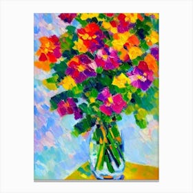 Primrose Floral Abstract Block Colour 2 1 Flower Canvas Print