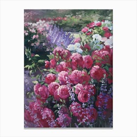 Impressionism Pink Roses Canvas Print