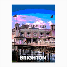 Brighton, Resort, UK, Art, Beach, Wall Print Canvas Print