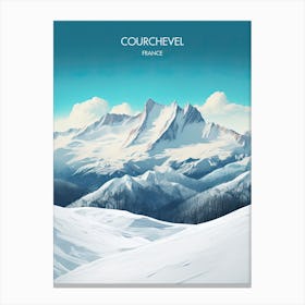 Poster Of Courchevel   France, Ski Resort Illustration 2 Canvas Print