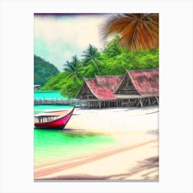 Koh Phangan Thailand Soft Colours Tropical Destination Canvas Print