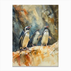 Humboldt Penguin Volunteer Point Watercolour Painting 1 Canvas Print