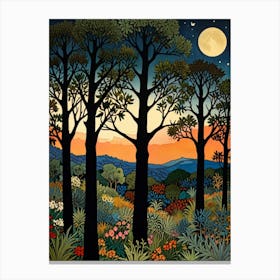 william morris Forest At Night 1 Canvas Print