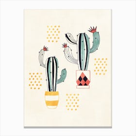 Cactus In A Pot Canvas Print