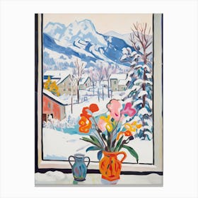 The Windowsill Of Banff   Canada Snow Inspired By Matisse 2 Canvas Print