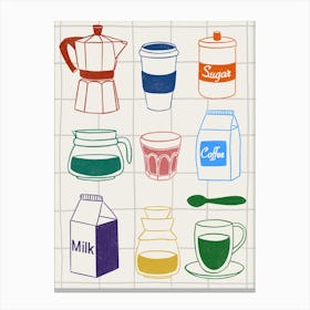 Coffee Icons Toile