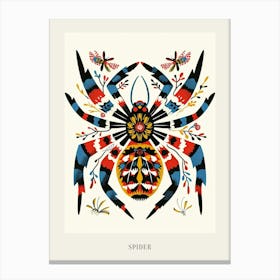 Colourful Insect Illustration Spider 6 Poster Canvas Print