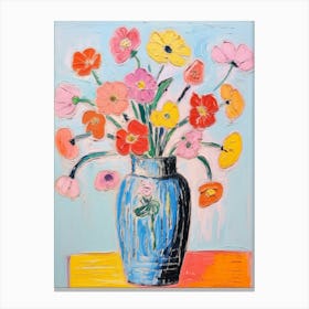 Flower Painting Fauvist Style Portulaca 1 Canvas Print