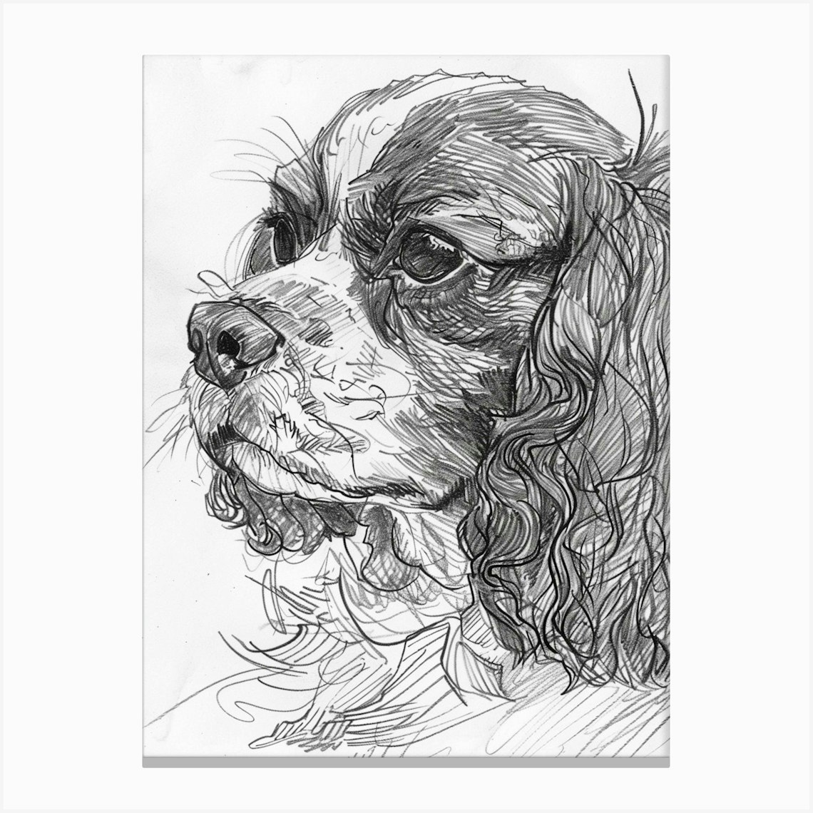Sketched Dogs on White - 1 metre Sketched Dogs on White - 1 metre