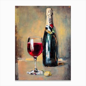 Champagne 1 Oil Painting Cocktail Poster Canvas Print