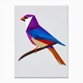 House Sparrow Origami Bird Canvas Print