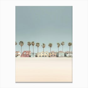 Houses And Palm Trees On Malibu Beach Canvas Print
