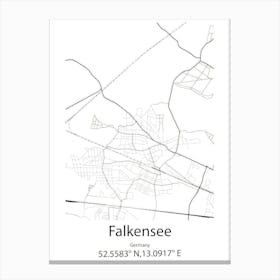 Falkensee,Germany Minimalist Map Canvas Print