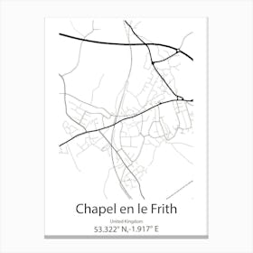 Chapel En Le Frith,United Kingdom Minimalist Map Canvas Print