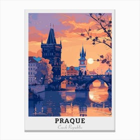 Prague Sunset Travel Canvas Print