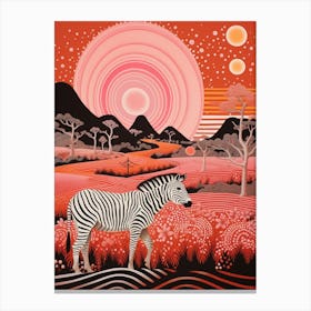Pattern Zebra In The Wild With The Sun 2 Canvas Print