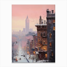 Dreamy Winter Painting New York City Usa 3 Canvas Print