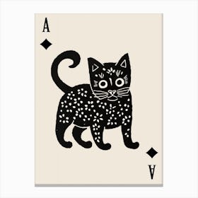 Playing Cards Cat 1 Black And White 1 Canvas Print