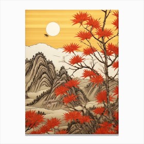 Akikusa Autumn Dandelion 2 Japanese Botanical Illustration Canvas Print