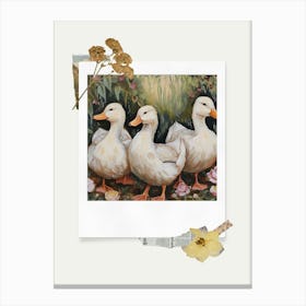 Scrapbook Ducks Fairycore Painting 4 Canvas Print