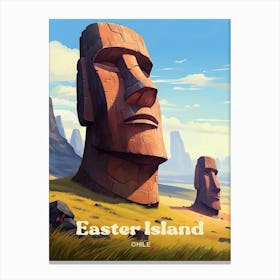 Easter Island Chile Statues Travel Art Canvas Print