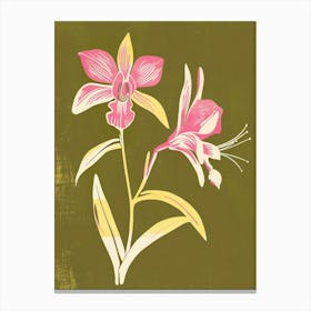 Pink & Green Orchid 1 Canvas Print