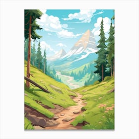 Eiger Trail Switzerland Hike Illustration Canvas Print