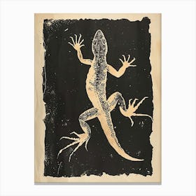 Minimalist Lizard Block Print 10 Canvas Print