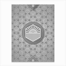 Geometric Glyph Abstract with Hex Array Pattern in Gray n.0208 Canvas Print