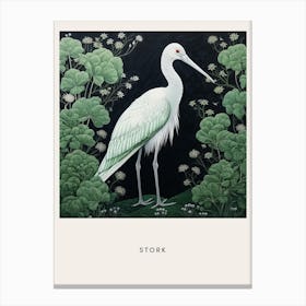 Ohara Koson Inspired Bird Painting Stork 2 Poster Canvas Print