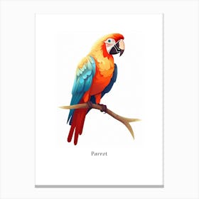 Parrot Kids Animal Poster Canvas Print