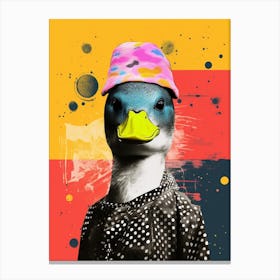 Duck In A Hat Collage 3 Canvas Print