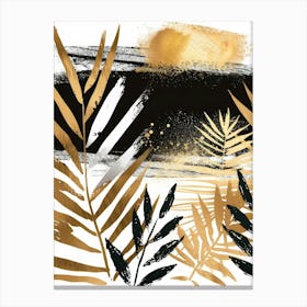 Gold Palm Leaves 3 Canvas Print