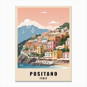 Summer In Positano Low Poly (5) Canvas Print