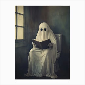 Ghost Having A Private Moment Halloween Canvas Print