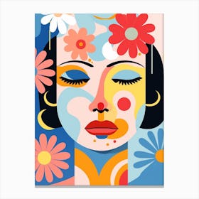 Floral Face Illustration 3 Canvas Print