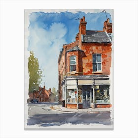 Enfield London Borough   Street Watercolour 4 Canvas Print