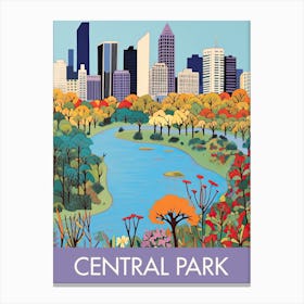 Central Park New York Travel Print Painting Cute Canvas Print
