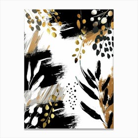 Abstract Gold And Black Painting 13 Canvas Print