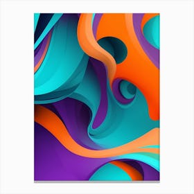 Abstract Colorful Waves Vertical Composition 45 Canvas Print