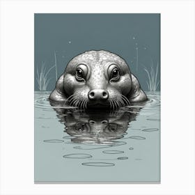 Seal In The Water Canvas Print