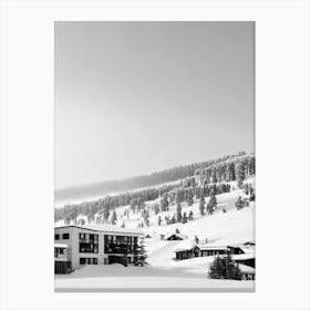 Hotham, Australia Black And White Skiing Poster Canvas Print