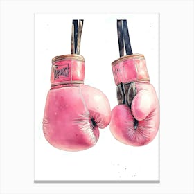 Pink Boxing Gloves Canvas Print